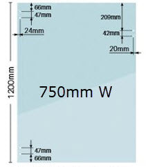 Glass Pool Fence Gate Panel 8mm Thick suited for Polaris 155 Soft Close or Master Range Hardware, Clear Frameless Toughened Glass From 750mm W > 1000mm W x 1200mm H