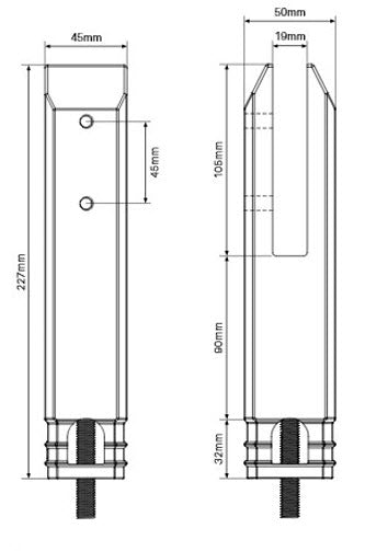 Pool Madrid SS2205 Glass Spigot Pool Fence, Core Drill Friction Fit for 12mm Glass