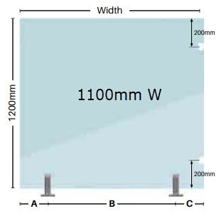 Glass Pool Fence Hinge Panel 12mm Thick to Suit 12mm Thick Gates with Polaris 125 or Atlantic 530 Series Soft Close Hardware, Clear Frameless Toughened Glass From 600mm W > 1800mm W x 1200mm H.