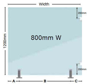 Glass Pool Fence Hinge Panel 12mm Thick to Suit 12mm Thick Gates with Polaris 125 or Atlantic 530 Series Soft Close Hardware, Clear Frameless Toughened Glass From 600mm W > 1800mm W x 1200mm H.