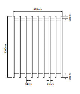 BARR Fence Gate 50X25mm, 975mm Wide & 1200 or 1800mm High.