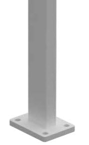 BARR Fence or Balustrade Post 50x25x3mm with welded 100x75mm base plate 1280mm H