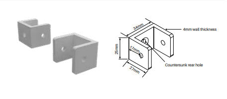 BARR Fence or Balustrade Pannel Fixing Brackets "C" type or Extended "C"