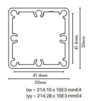 Full Post 50x50x3.2mm wall @5800mm L