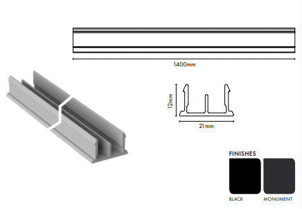 Balustrade Handrail & Half Post infill 1400mm long for Premium Perf / AIRE & more.