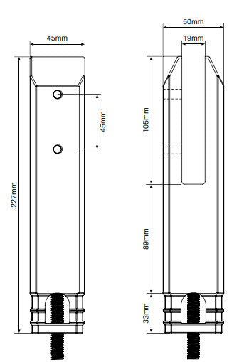 Madrid SS2205 Spigot Pool Fence, Core Drill Friction Fit for 12mm Glass