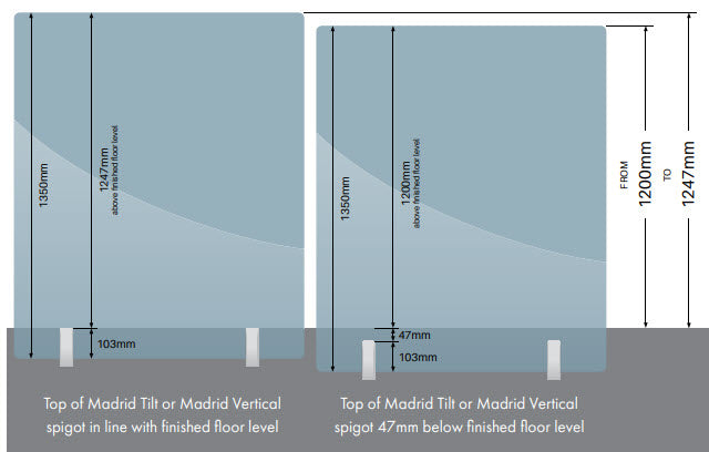 Madrid Face Mount Tilt Spigot Friction Fit