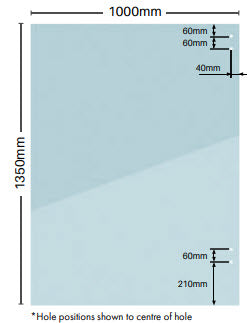 Glass Pool Fence Panels 12mm Thick Face Mount Hinge Panel Clear Frameless Toughened Glass 1000x1350mm H, Suited for Polaris 155 & Master Range Series Hinges