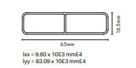 AIRE Balustrade Baluster With Center Web 65x16.5mm  6.1-meter length.