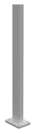 BARR Pool Fence Post 50x25x3mm with welded 100x75mm base plate 1280mm H