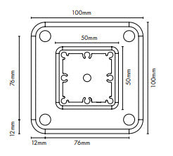 Balustrade Base Plated Post 50x50x3.2mm post - 100x100mm base plate - 1050mm H