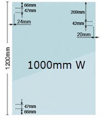 Glass Pool Fence Gate Panel 8mm Thick suited for Polaris 155 Soft Close or Master Range Hardware, Clear Frameless Toughened Glass From 750mm W > 1000mm W x 1200mm H