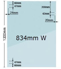 Glass Pool Fence Gate Panel 8mm Thick suited for Polaris 155 Soft Close or Master Range Hardware, Clear Frameless Toughened Glass From 750mm W > 1000mm W x 1200mm H