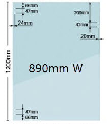 Glass Pool Fence Gate Panel 8mm Thick suited for Polaris 155 Soft Close or Master Range Hardware, Clear Frameless Toughened Glass From 750mm W > 1000mm W x 1200mm H
