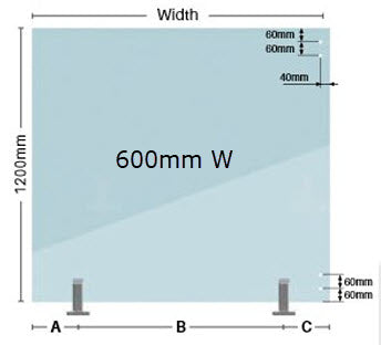 Glass Pool Fence Hinge Panel 12mm Thick to Suit 8mm Thick Gate with Polaris 155 Soft Close or Master Range Hardware, Clear Frameless Toughened Glass From 600mm W > 1800mm W x 1200mm H