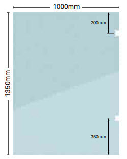 Glass Pool Fence Panels 12mm Thick Face Mount Hinge Panel Clear Frameless Toughened Glass 1000x1350mm H, Suited for Polaris 125 & Atlantic 530 Series Hinges.