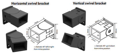 Bracket Horizontal or Vertical for Panel Kit 38x25mm Frame Rail - Each