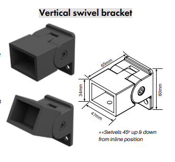 Bracket Horizontal or Vertical for Panel Kit 38x25mm Frame Rail - Each