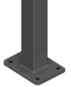 Post Base Plated - Post 50x50mm, Plate 135x100x8mm - 1300mm or 1600mm ...