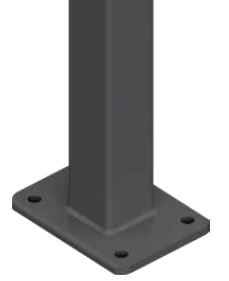 Post Base Plated - Post 50x50mm, Plate 135x100x8mm - 1300mm or 1600mm H